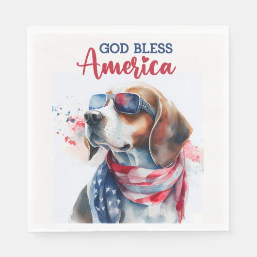 愛国的な犬食い スタンダードランチョンナプキン (正面)