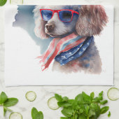 愛国的な犬 キッチンタオル (折り畳み)