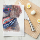 愛国的な犬 キッチンタオル (四つ折り)