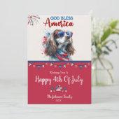 愛国的な犬 - スパニエル 4th of July カード (スタンド正面)