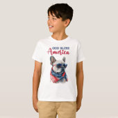 愛国的な犬 フレンチブルドッグ Tシャツ (正面フル)