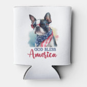 愛国的な犬 - ボストンテリア 缶クーラー (正面)