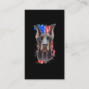 愛国的な犬USA国旗ドバーマン 名刺