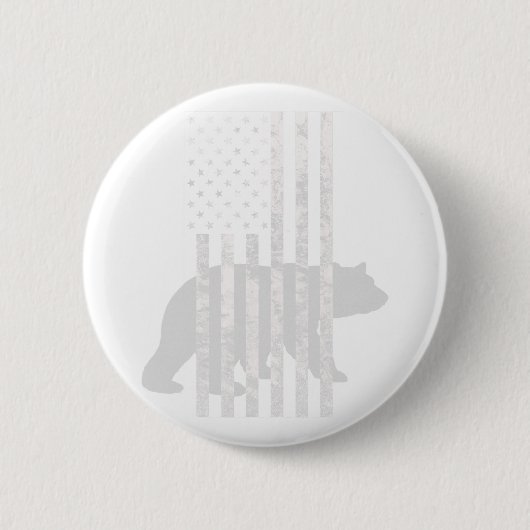 愛国的な狩りベアアメリカ国旗の猟師 缶バッジ (正面)