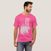 愛国的な狩りベアアメリカ国旗の猟師 Tシャツ (正面フル)
