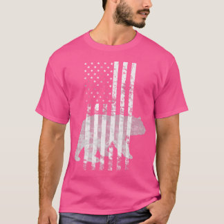 愛国的な狩りベアアメリカ国旗の猟師 Tシャツ