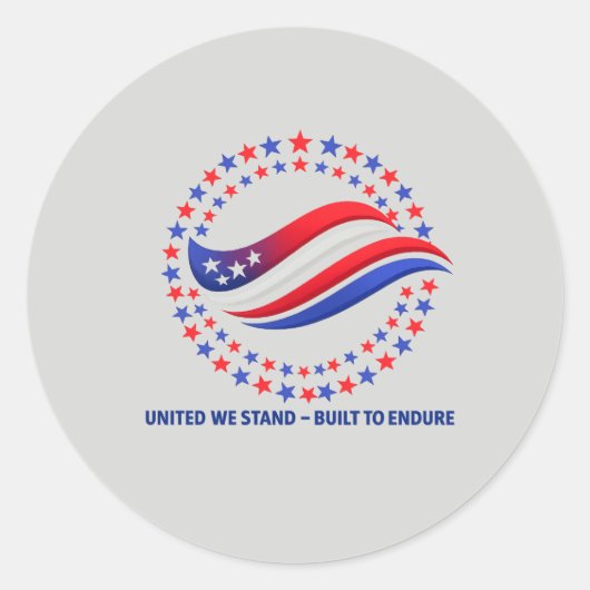 愛国的な独立記念日の服 USA スターサークル ラウンドシール (正面)