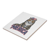 愛国的な猫メリカビンテージ彫刻Tシャツデザイン タイル (側面)