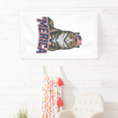 愛国的な猫メリカビンテージ彫刻Tシャツデザイン 横断幕 (インサイチュ)