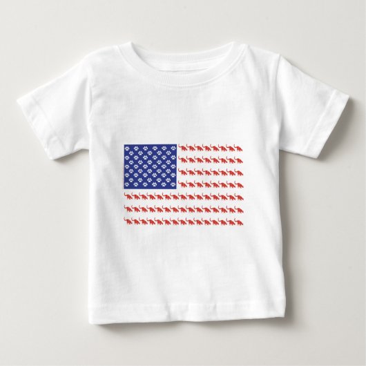 愛国的な猫/アメリカ ベビーTシャツ (正面)