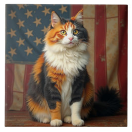 愛国的な猫 タイル