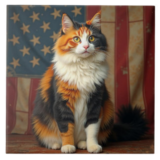 愛国的な猫 タイル