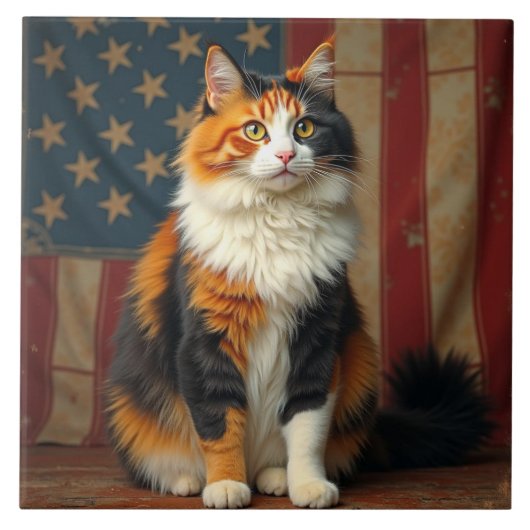愛国的な猫 タイル (正面)