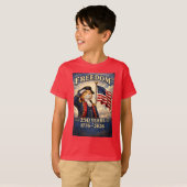 愛国的な猫 250周年 7月4日 アメリカの誇り Tシャツ (正面フル)