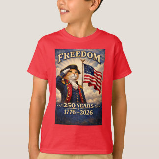愛国的な猫 250周年 7月4日 アメリカの誇り Tシャツ