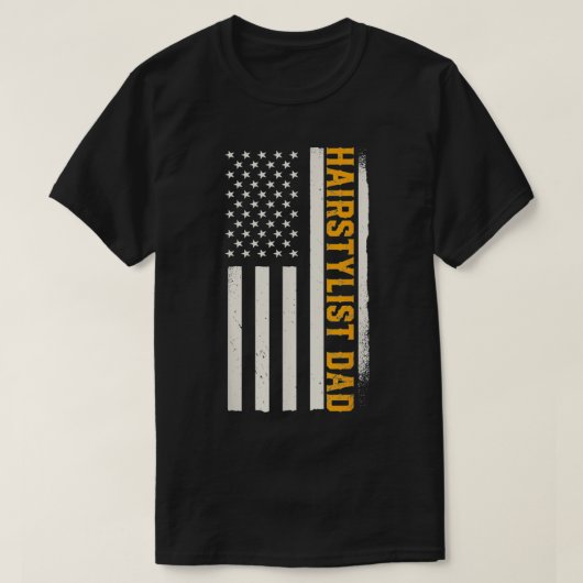愛国的な理容師美容師ヘアドレスヘアスタイル Tシャツ (デザイン正面)