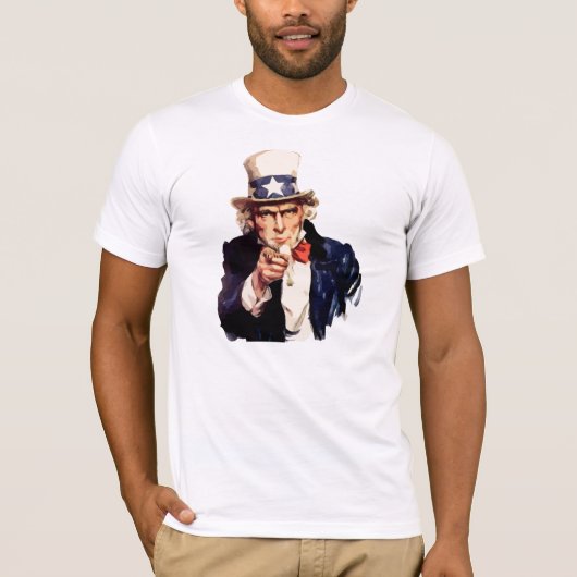 愛国的な男性のTシャツの叔父サム Tシャツ (正面)