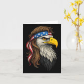 愛国的な白い頭のワシ アメリカ国旗 バンダナ ムレット カード (黄色い花)