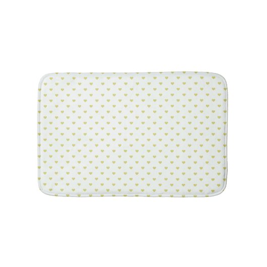 愛国的な白と金ゴールドのハートの形 バスマット (正面)