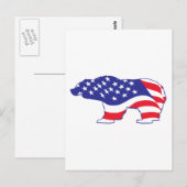 愛国的な白熊 ポストカード (正面/裏面)