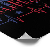 愛国的な看護師 アメリカ国旗の日 4日 7月 メモ ポスター (角)