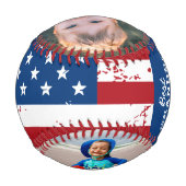 愛国的な祖父の父の日カスタムの2写真 野球ボール (裏面)