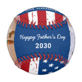 愛国的な祖父の父の日カスタムの2写真 野球ボール (正面)