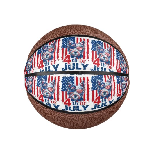 愛国的な祝ポープ7月4日の独立記念日 ミニバスケットボール (正面)