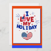 愛国的な祝日のラブグリーティングカード シーズンカード (正面/裏面)