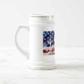 愛国的な神の祝福アメリカ合衆国旗 ビールジョッキ (左)