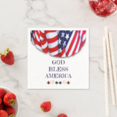 愛国的な神の祝福アメリカ赤白青バント スタンダードカクテルナプキン (インサイチュ)