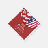 愛国的な神の祝福アメリカ赤白青バント スタンダードカクテルナプキン (角)