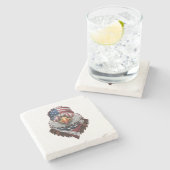 愛国的な禿鷲 ストーンコースター (横)