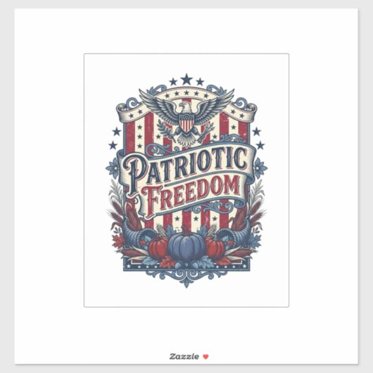 愛国的な秋の収穫ベクターグラフィックTシャツ シール (シート)