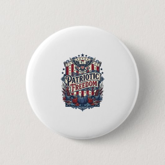 愛国的な秋の収穫ベクターグラフィックTシャツ 缶バッジ (正面)