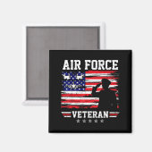 愛国的な空軍退役軍人 USAF 旗 アメリカ マグネット (正面/裏面)