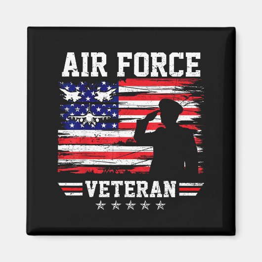 愛国的な空軍退役軍人 USAF 旗 アメリカ マグネット (正面)