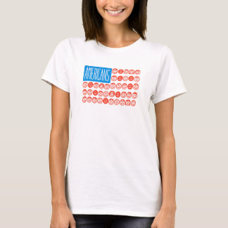 愛国的な笑顔のアメリカ国旗の多様性 Tシャツ