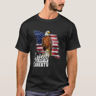 愛国的な第4回7月イーグルアメリカ国旗アメリカBir Tシャツ