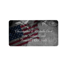 愛国的な米国の国旗と星の住所