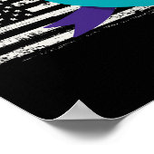 愛国的な米国の国旗のサポート自殺防止に注意 ポスター (角)