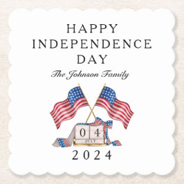 愛国的な米国の国旗7月4日 ペーパーコースター