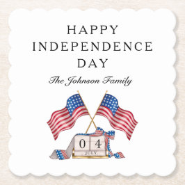 愛国的な米国の国旗7月4日 ペーパーコースター