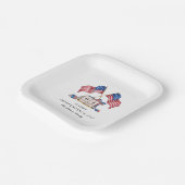 愛国的な米国の国旗7月4日 ペーパープレート (傾斜あり)