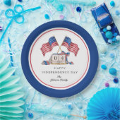 愛国的な米国の国旗7月4日 ペーパープレート (パーティー)