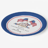 愛国的な米国の国旗7月4日 ペーパープレート (アングル)