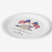 愛国的な米国の国旗7月4日 ペーパープレート (アングル)