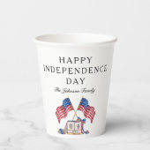 愛国的な米国の国旗7月4日 紙コップ (裏面)