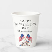 愛国的な米国の国旗7月4日 紙コップ (正面)