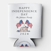 愛国的な米国の国旗7月4日 缶クーラー (正面)